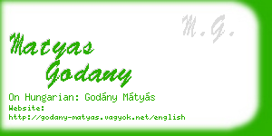 matyas godany business card